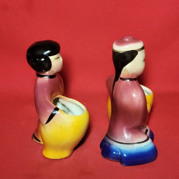 Vintage Planters Toothpick Holder Chinoiserie Chic Pottery Asian Oriental Figur - Picture 14 of 14